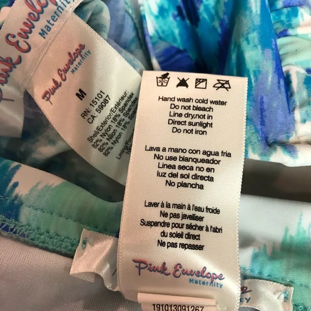 Pink Envelope maternity tankini, EUC